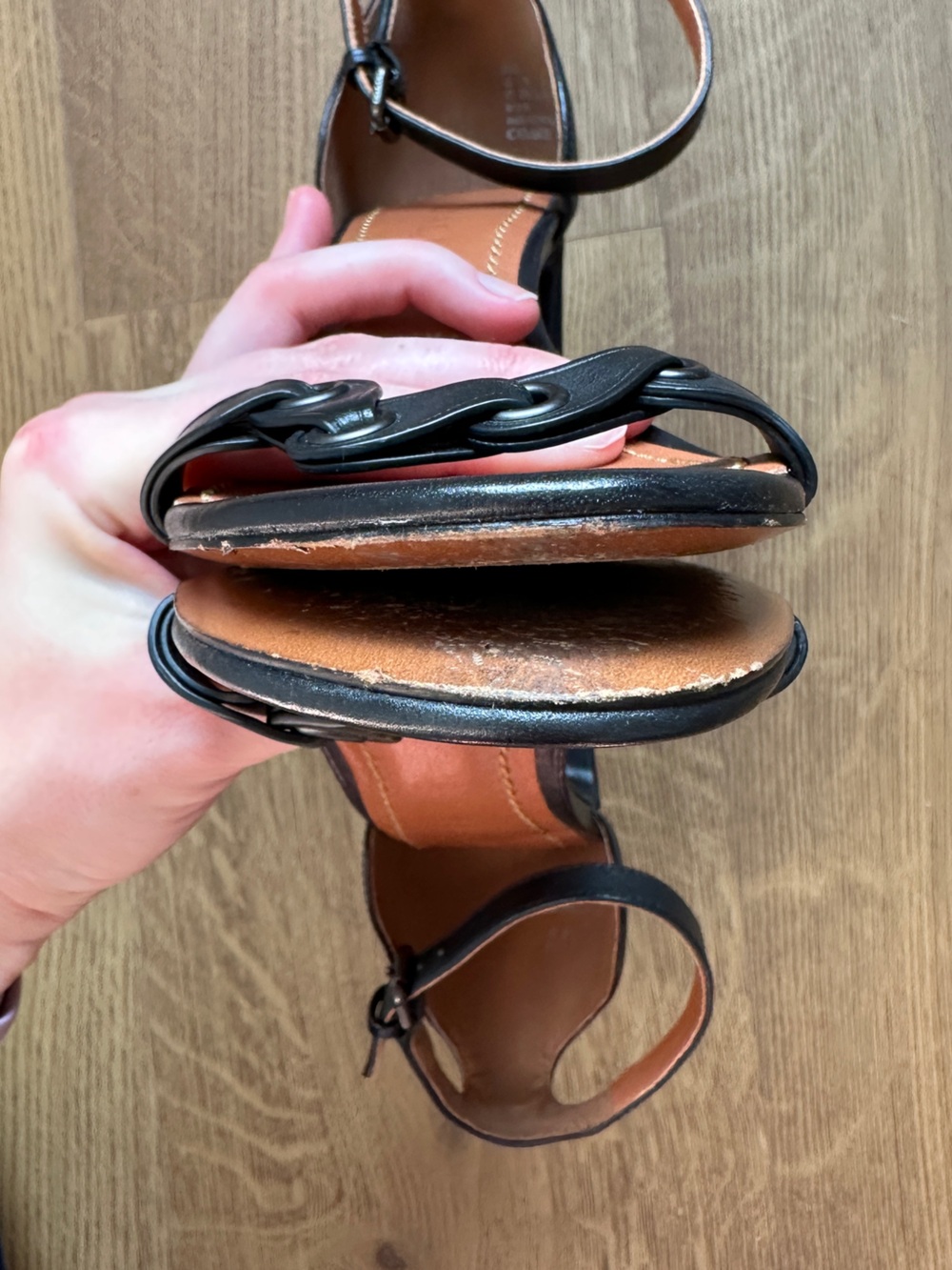 Coach Black Ankle-Strap Block Heel Sandals - Size 7.5/Size 8 - Picture 7 of 12